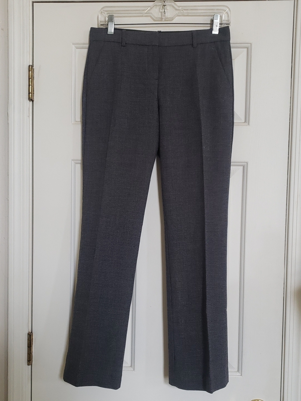 THEORY Emery Black White Tweed Straight‑Leg Trouser Pant | Virgin Wool Blend | 2 - Picture 4 of 14